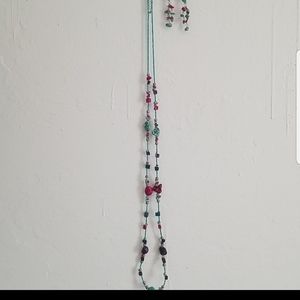 Faux Turquoise Necklace and Earrings